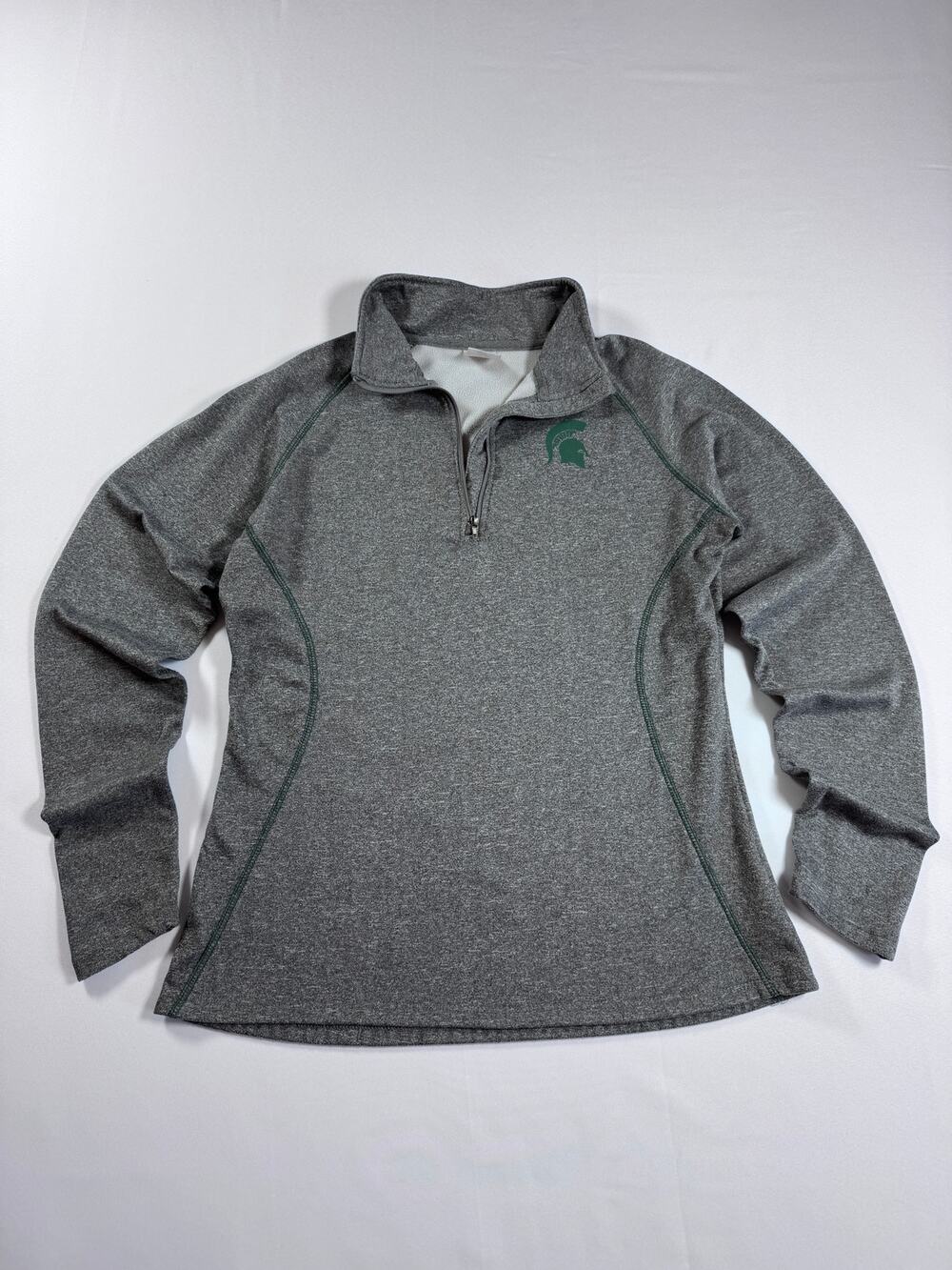 Pro Edge Womens Michigan State Spartans Quarter Zip Fleece Pullover Large